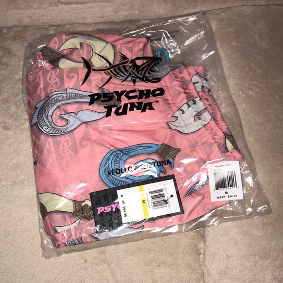 Psycho Tuna M or XL swim trunks Tropical Peach New - Picture 6 of 12